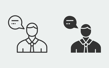 Online consultation vector icon for graphic and web design.