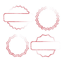 Red Stamps. Grunge Rubber Stamp. Circle Stamps