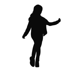  isolated, silhouette girl dancing dance
