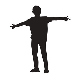 vector, isolated, silhouette of a guy, boy dancing
