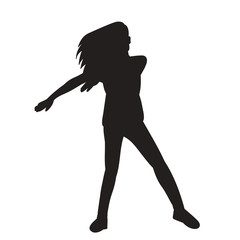 vector, isolated, silhouette of a girl dancing dance, icon