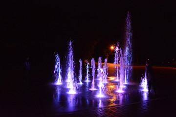 fountain at night