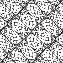 Linear distorted grid seamless vector pattern