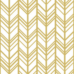 Herringbone background. Seamless vector pattern in gold color