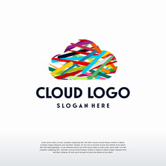 Abstract Colorful Cloud Logo designs concept vector