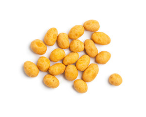 Crispy peanut isolated on white background.