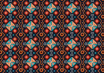 Illustration based on aboriginal style of seamless pattern background.