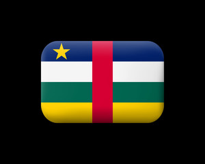 Flag of Central African Republic. Matted Vector Icon and Button. Rectangular Shape with Rounded Corners