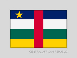 Flag of Central African Republic. National Ensign Aspect Ratio 2 to 3 on Gray Cardboard