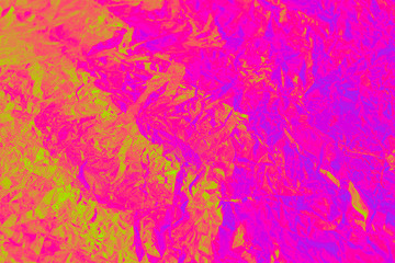 Fototapeta na wymiar Abstract background holographic color wrinkled foil. Trendy texture. Neon colored texture for your design. Proton Purple. Plastic pink.