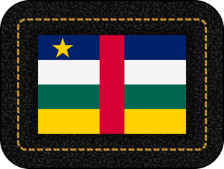 Flag of Central African Republic. Vector Icon on Black Leather Backdrop. Ratio 2:3