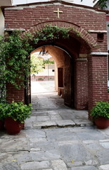 Fototapeta na wymiar Gate from an old Greek Monastery