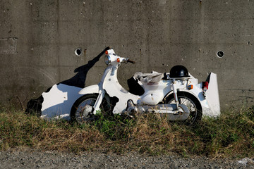Illegally dumped Japanese motorcycles