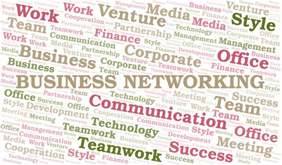 Business Networking word cloud. Collage made with text only.