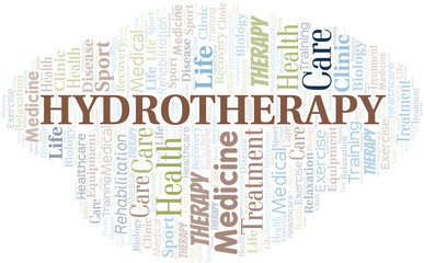 Obraz premium Hydrotherapy word cloud. Wordcloud made with text only.