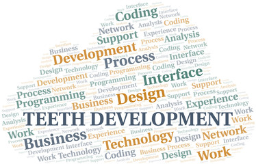 Teeth Development word cloud. Wordcloud made with text only.
