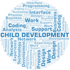 Fototapeta premium Child Development word cloud. Wordcloud made with text only.