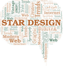 Star Design word cloud. Wordcloud made with text only.