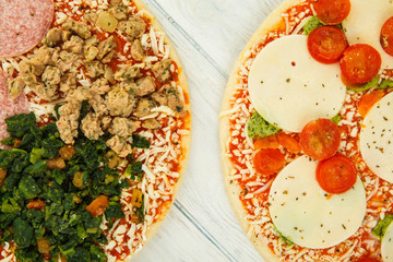 Fresh pizza close up