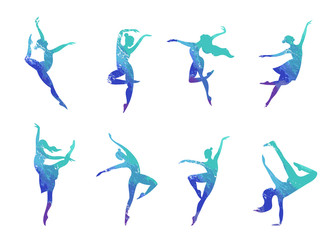 Abstract people logo design. Gym, fitness, running trainer vector colorful logo. Active Fitness, sport, dance web icon and symbol