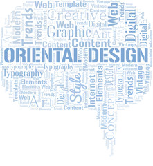 Oriental Design word cloud. Wordcloud made with text only.