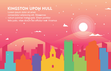 Kingston Upon Hull City Building Cityscape Skyline Background Illustration