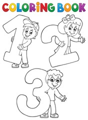 Coloring book children with numbers