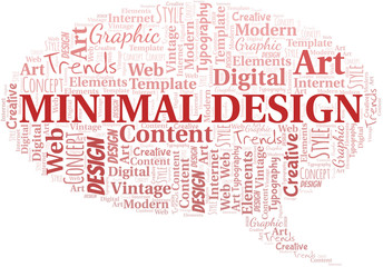 Fototapeta premium Minimal Design word cloud. Wordcloud made with text only.