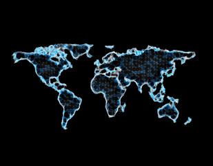 Financial technology, network information and world map