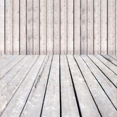 Background, old gray wooden planks, room with horizontal and vertical plane.