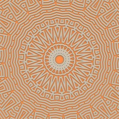 Relief of concentric geometric pattern that looks alike a mandala.