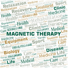 Magnetic Therapy word cloud. Wordcloud made with text only.