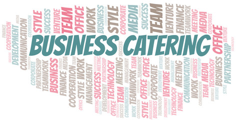 Obraz premium Business Catering word cloud. Collage made with text only.