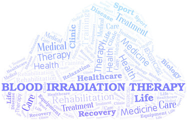 Obraz premium Blood Irradiation Therapy word cloud. Wordcloud made with text only.