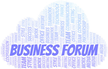 Obraz premium Business Forum word cloud. Collage made with text only.
