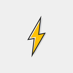 Electric lightning bolt logo for your needs. Thunder icon. Modern flat style vector illustration