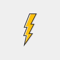 Electric lightning bolt logo for your needs. Thunder icon. Modern flat style vector illustration