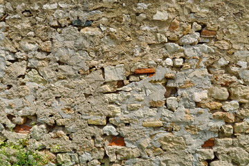 mur en pierre à l'ancienne avec mortier