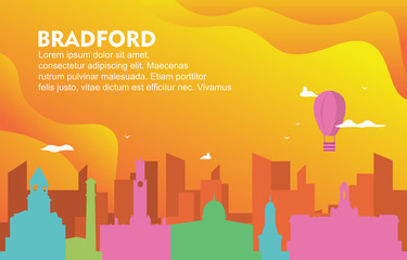 Bradford City Building Cityscape Skyline Dynamic Background Illustration