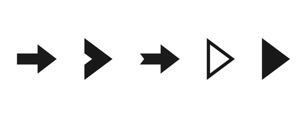 Super set different arrows mark. Flat style vector illustration