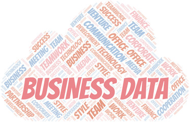 Obraz premium Business Data word cloud. Collage made with text only.