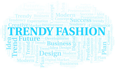 Trendy Fashion word cloud. Wordcloud made with text only.