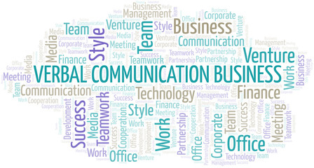 Obraz premium Verbal Communication Business word cloud. Collage made with text only.