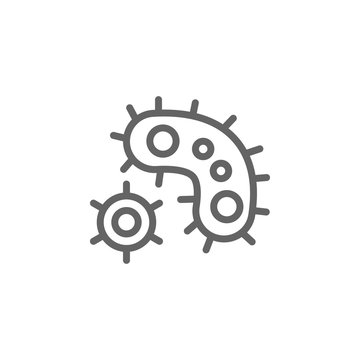 Bacteria, virus icon. Element of bio engineering illustration. Thin line icon for website design and development, app development. Premium icon