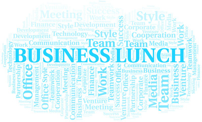 Obraz premium Business Lunch word cloud. Collage made with text only.