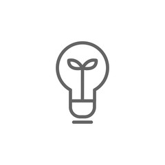 Light bulb, plant icon. Element of bio engineering illustration. Thin line icon for website design and development, app development. Premium icon