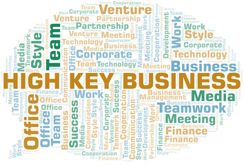 Obraz premium High Key Business word cloud. Collage made with text only.