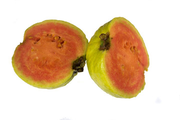 Guava fruit isolated white background