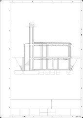Part plan of architectural project on the white background