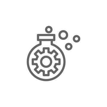 Flask, screw icon. Element of bio engineering illustration. Thin line icon for website design and development, app development. Premium icon